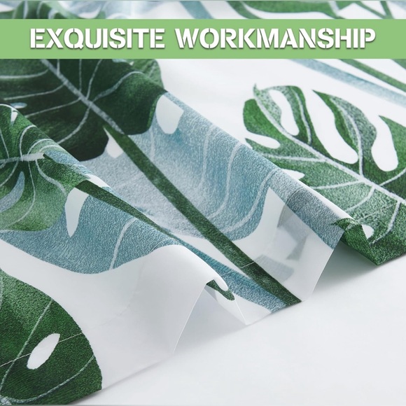 Cloth Monstera Botanical Tropical Shower Curtain - Picture 4 of 14
